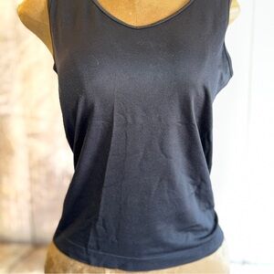 Chico's layering stretch Black Tank Top, Sz 2 or L 12, wear alone or with blazer